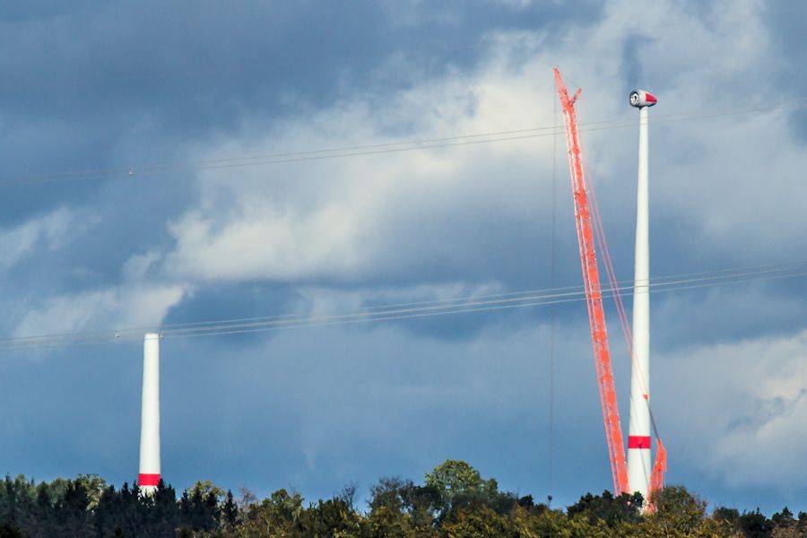 Aufbau Windpark bei Neuler