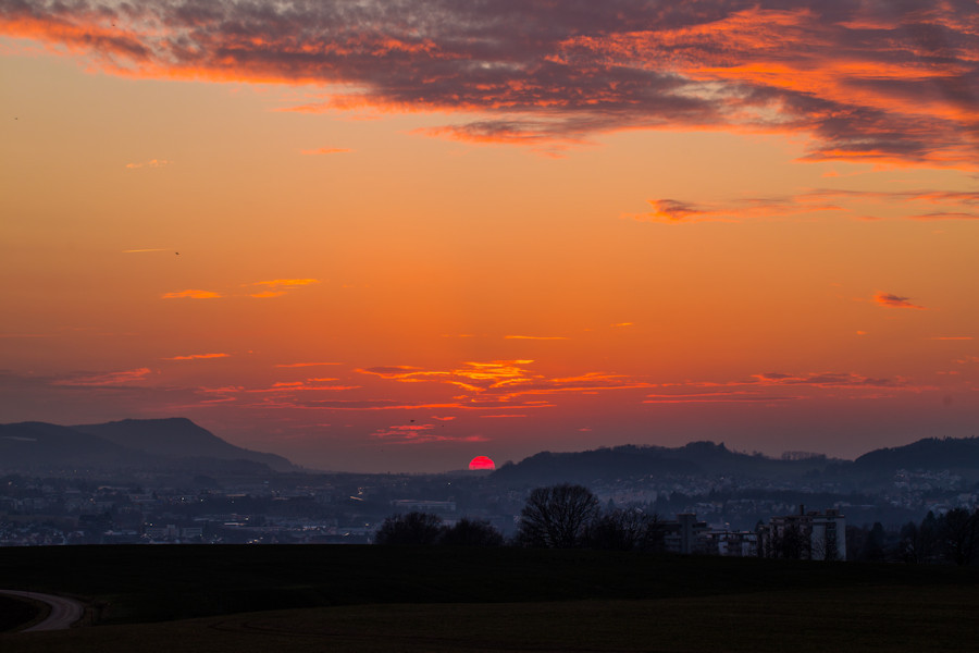 Sonnenuntergang über Aalen