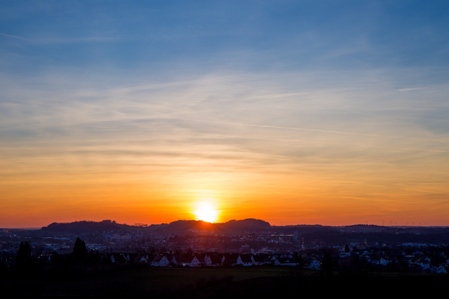 Sonnenuntergang über Aalen