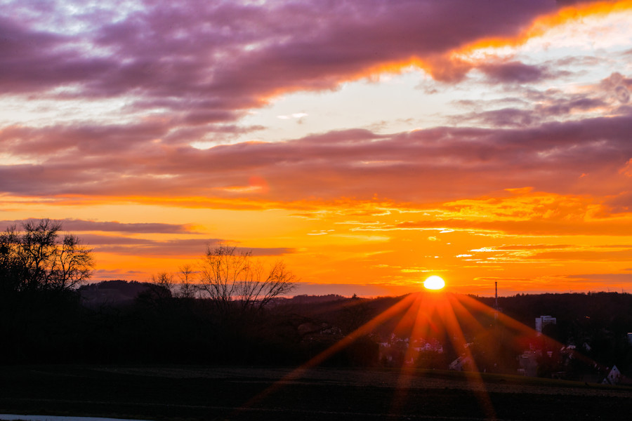 Sonnenuntergang über Aalen