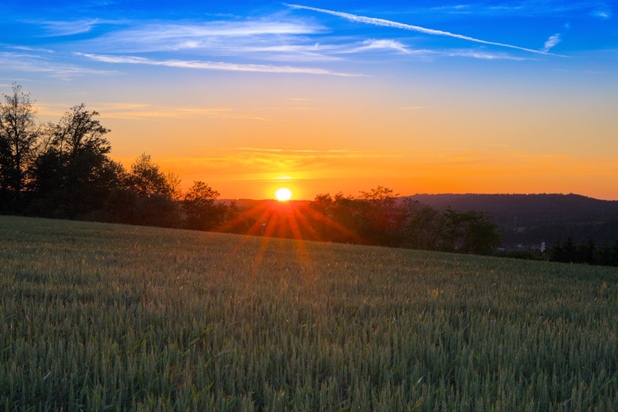 Sonnenuntergang über Abtsgemünd