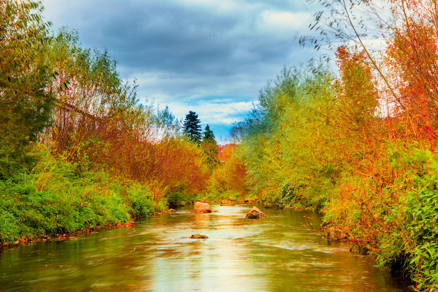Herbst am Kocher bei Hüttlingen