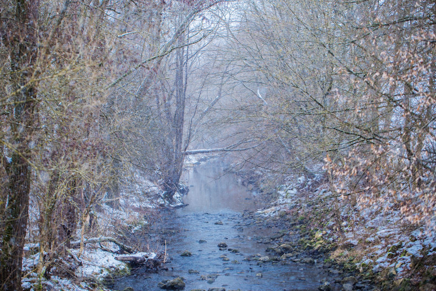 Schneetreiben beim Kocher