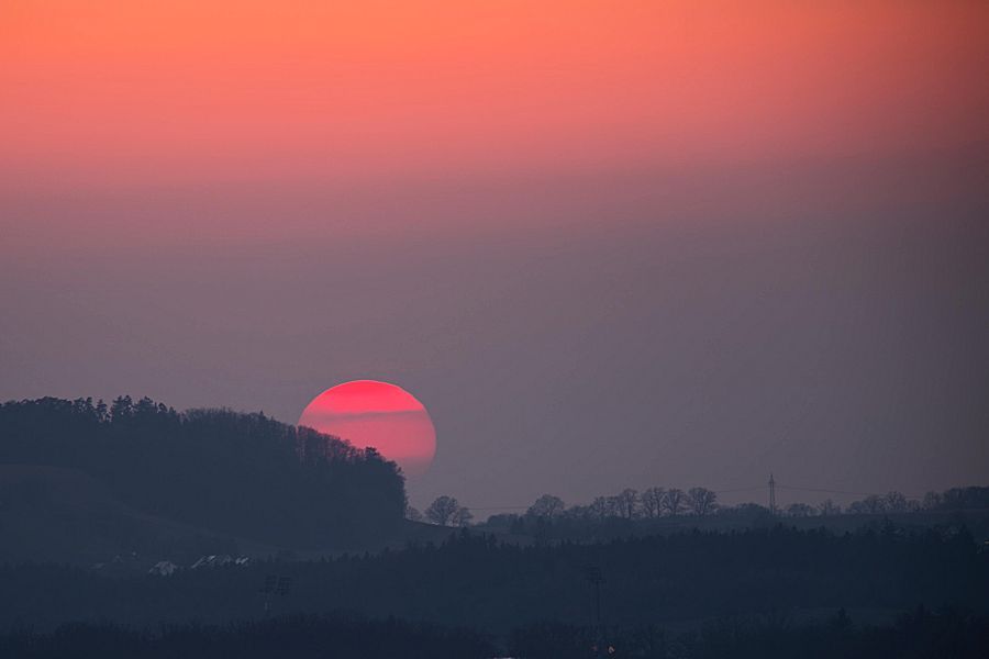 Sonnenuntergang über Aalen